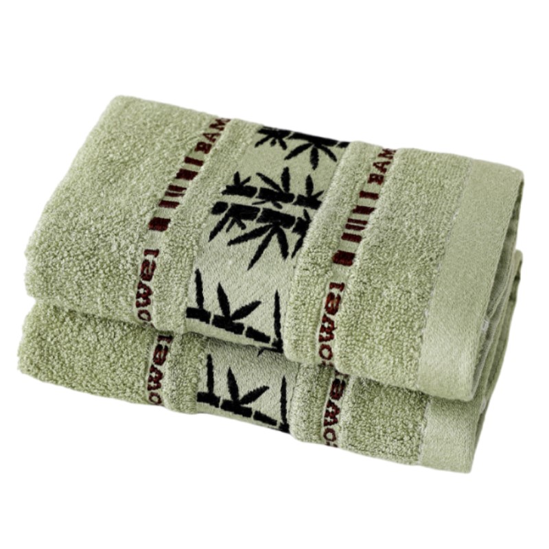 Home Textiles Face Towel - 2 個タオルセット竹繊維バスハンドフェイスタオル 34 × 34 センチメートル