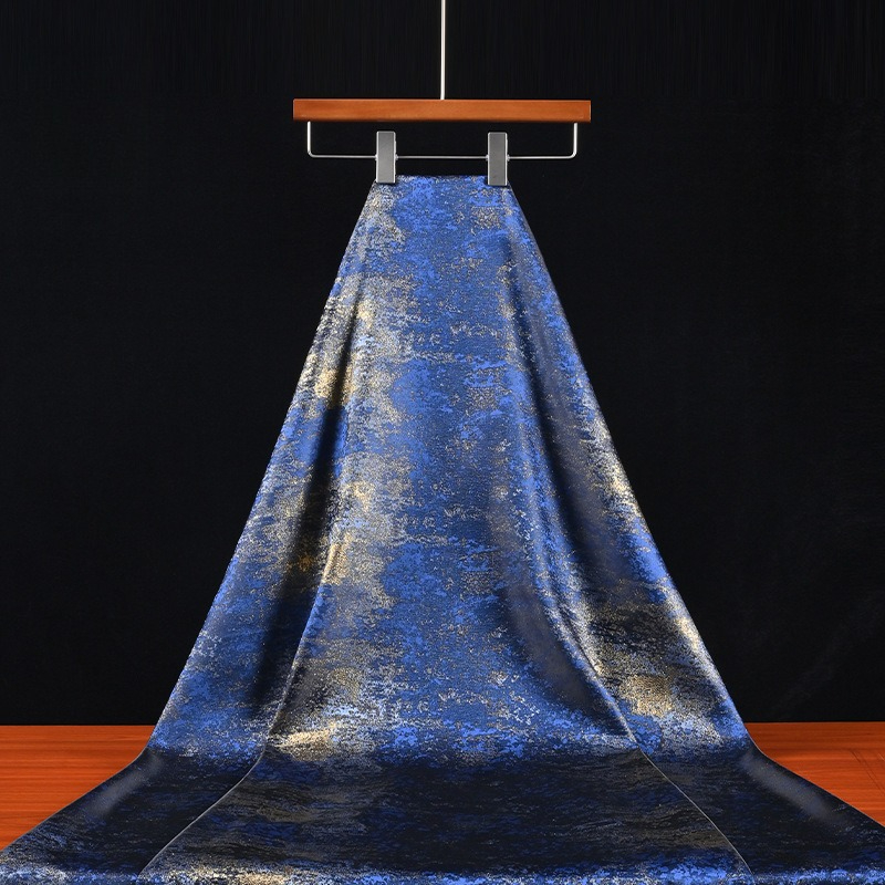 レトロな青色の金箔加工を施したグラデーション織物。中国風のチ - Home Textiles & Decorations のレビューと価格