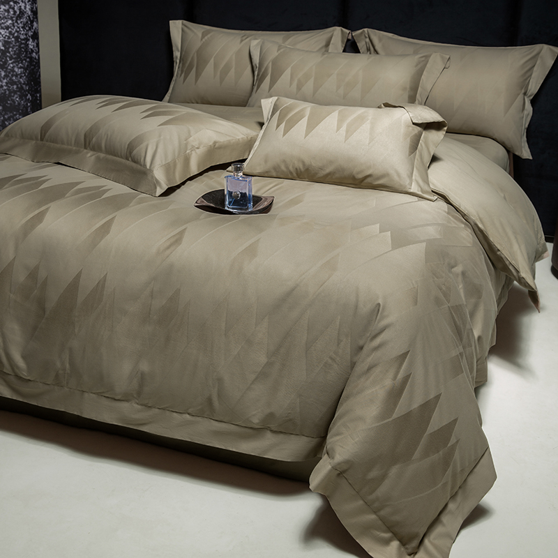 プレミアムエジプト綿ジャカード高級寝具セット高密度サテン幾何 - Home Textiles Premium のレビューと価格