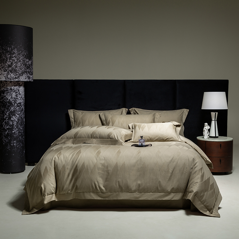 プレミアムエジプト綿ジャカード高級寝具セット高密度サテン幾何 - Home Textiles Premium のレビューと価格