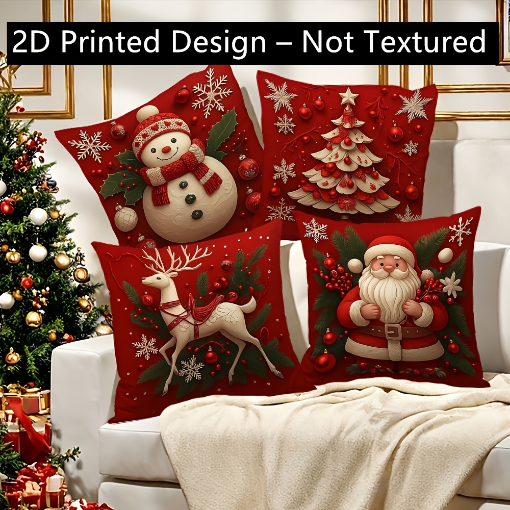 クリスマス柄の枕カバー2枚セット（18インチ×18インチ）、 - Pillow Insert 18X18 のレビューと価格